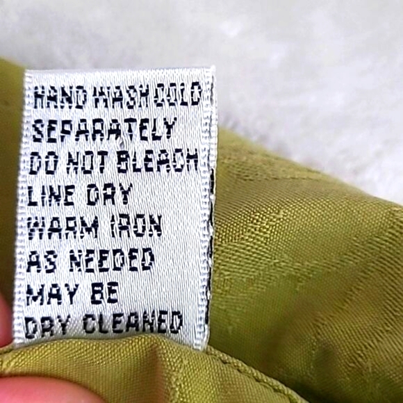 Chicos Design Women's Silk Collared Blouse Green Size 0 Roll Tab Sleeve Floral - Picture 12 of 12